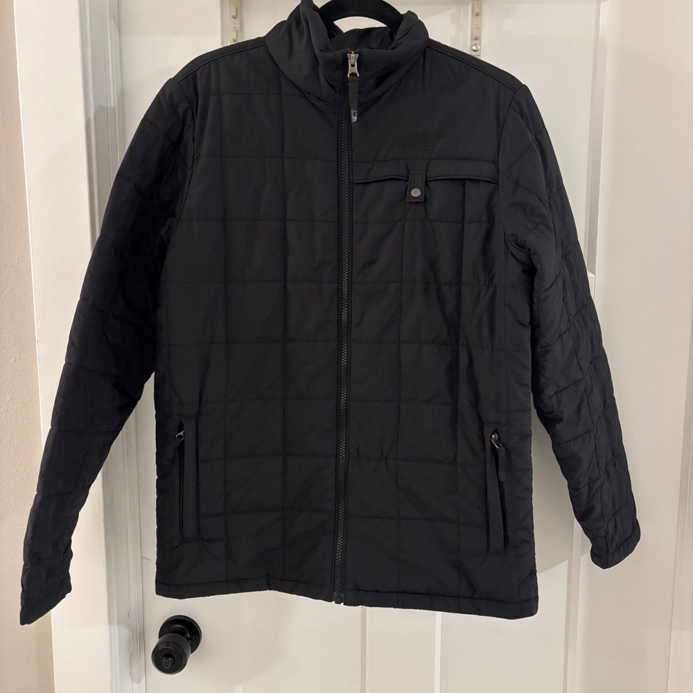 The North Face Boys Black Quilted Puffer Jacket Full Zip Youth XL 18-20